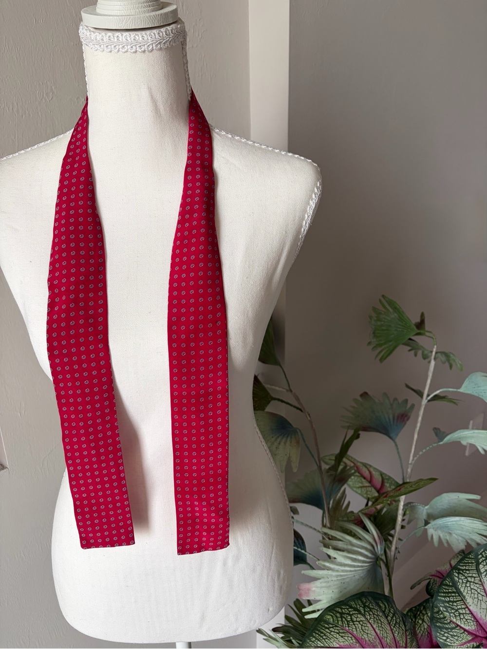 Women’s Red Silk Skinny Scarf